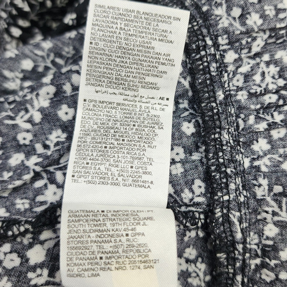 Old Navy Dress Womens XL Black White Floral-Print Puff-Sleeve All-Day Maxi Swing - Picture 7 of 11